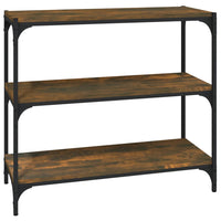 Thumbnail for Bücherregal Räuchereiche 80x33x70,5 cm Holzwerkstoff und Stahl