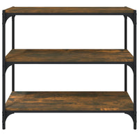 Thumbnail for Bücherregal Räuchereiche 80x33x70,5 cm Holzwerkstoff und Stahl