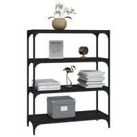 Thumbnail for Bücherregal Schwarz 80x33x100 cm Holzwerkstoff und Stahl