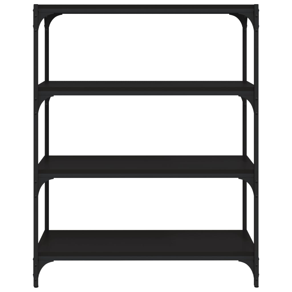 Bücherregal Schwarz 80x33x100 cm Holzwerkstoff und Stahl