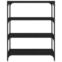 Thumbnail for Bücherregal Schwarz 80x33x100 cm Holzwerkstoff und Stahl