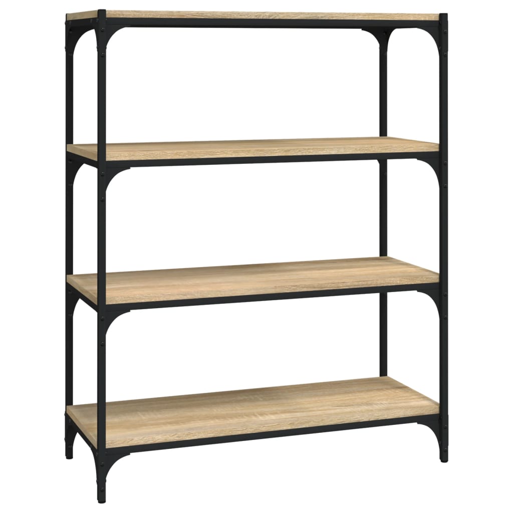 Bücherregal Sonoma-Eiche 80x33x100 cm Holzwerkstoff und Stahl