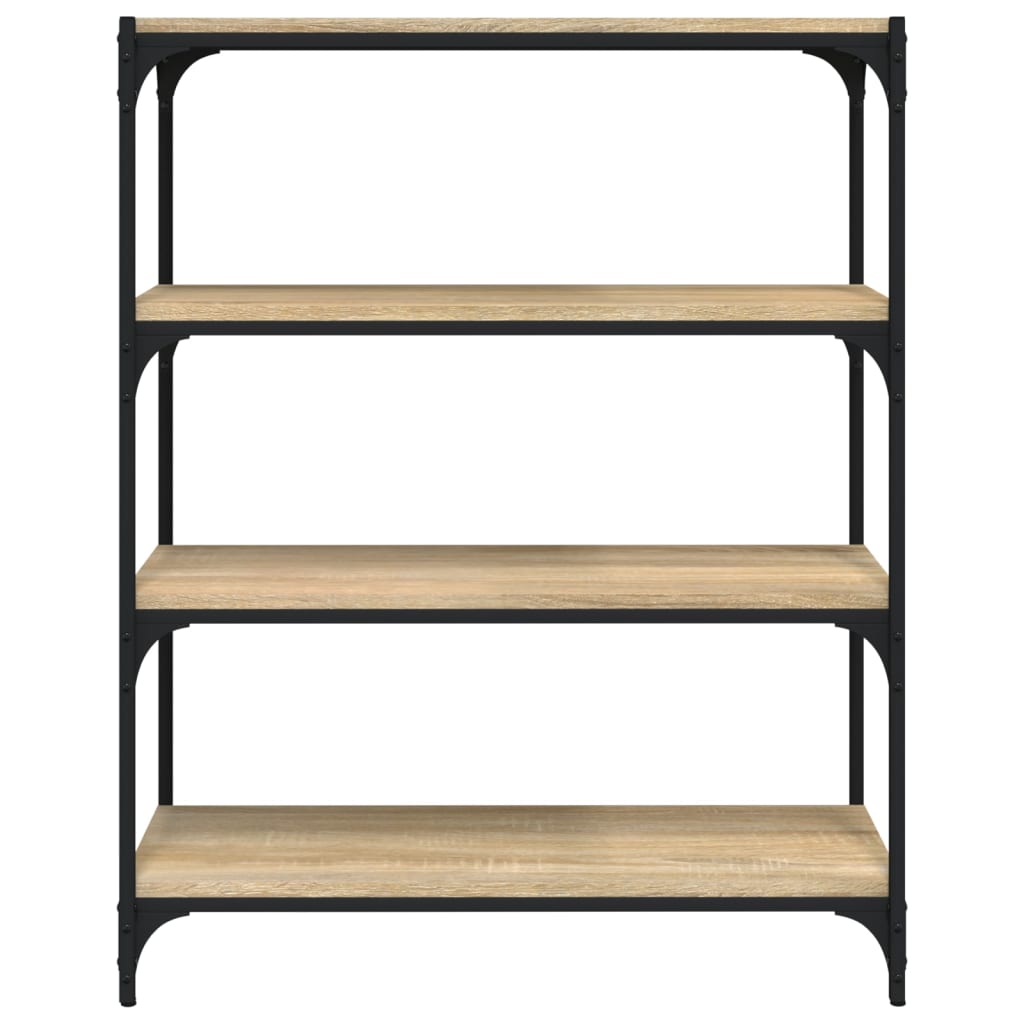 Bücherregal Sonoma-Eiche 80x33x100 cm Holzwerkstoff und Stahl