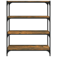 Thumbnail for Bücherregal Räuchereiche 80x33x100 cm Holzwerkstoff und Stahl