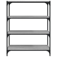 Thumbnail for Bücherregal Grau Sonoma 80x33x100 cm Holzwerkstoff und Stahl