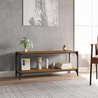 Thumbnail for TV-Schrank Räuchereiche 100x33x41 cm Holzwerkstoff und Stahl