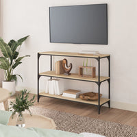 Thumbnail for Bücherregal Sonoma-Eiche 100x33x70,5 cm Holzwerkstoff und Stahl