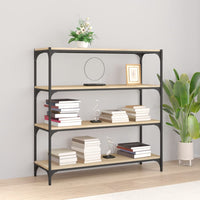 Thumbnail for Bücherregal Sonoma-Eiche 100x33x100 cm Holzwerkstoff und Stahl