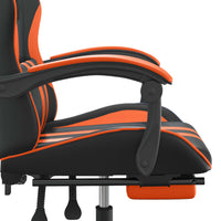 Thumbnail for Gaming-Stuhl mit Fußstütze Drehbar Schwarz & Orange Kunstleder