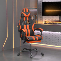 Thumbnail for Gaming-Stuhl mit Fußstütze Drehbar Schwarz & Orange Kunstleder