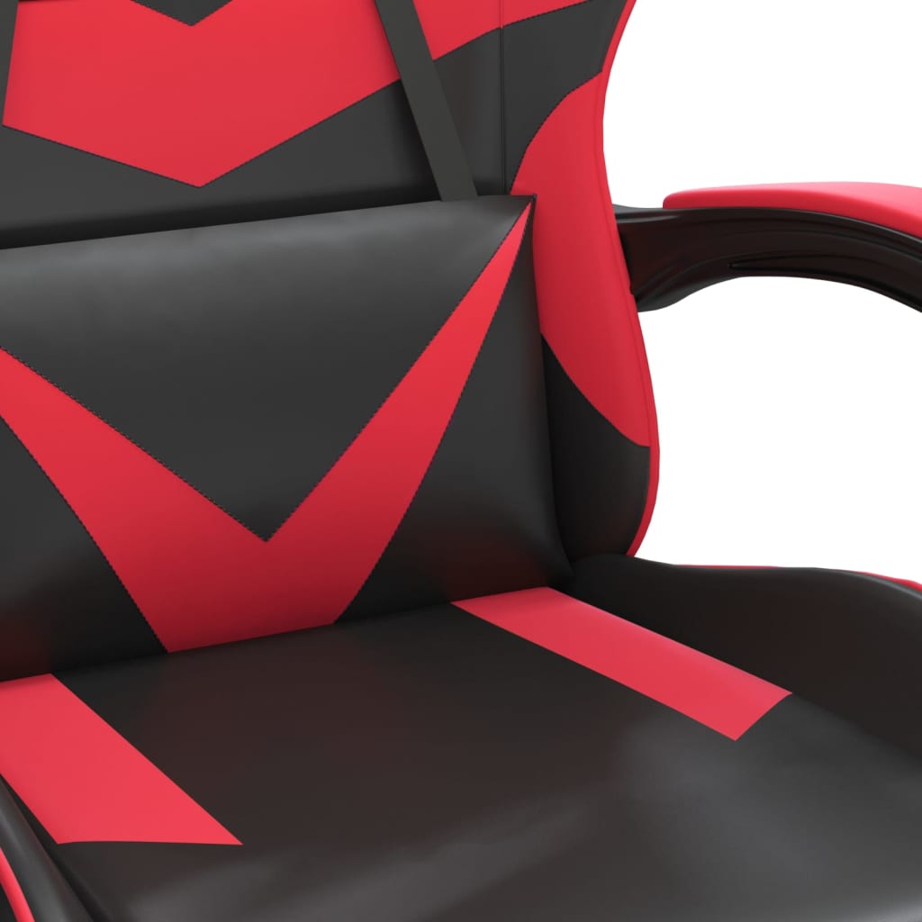 Gaming-Stuhl mit Fußstütze Drehbar Schwarz & Rot Kunstleder