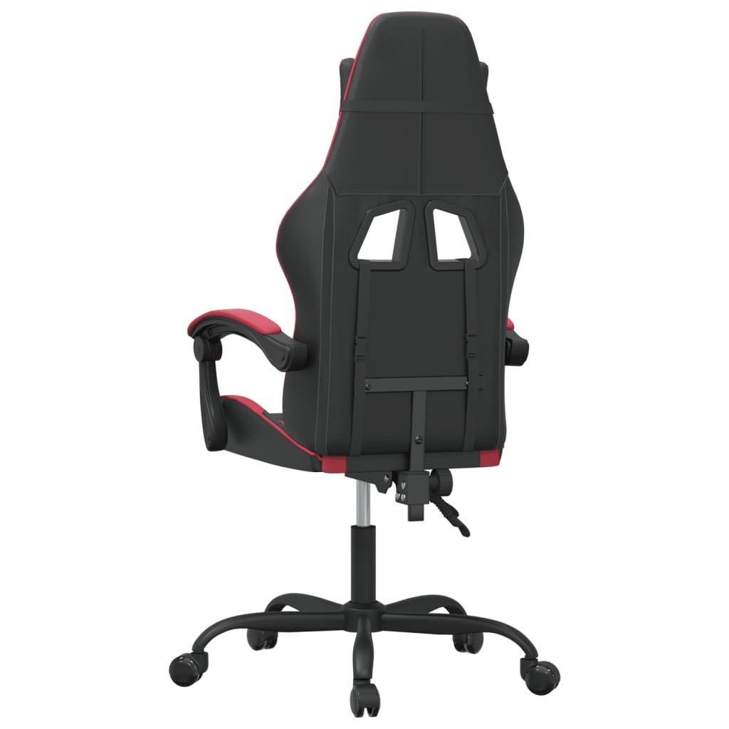Gaming-Stuhl Drehbar Schwarz und Weinrot Kunstleder