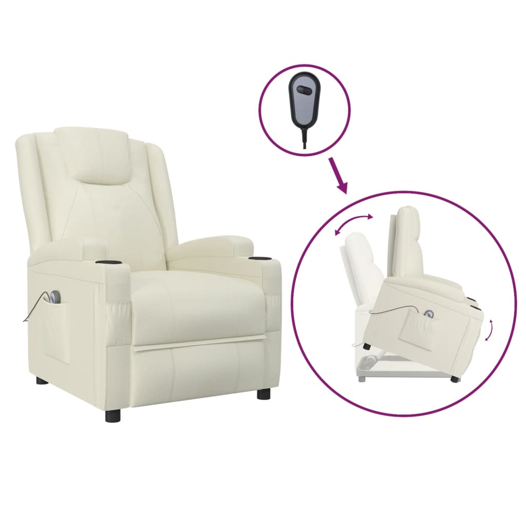 Aufstehsessel Creme Kunstleder