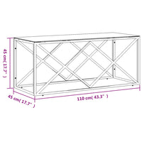 Thumbnail for Couchtisch 110x45x45 cm Edelstahl und Glas