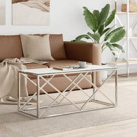 Thumbnail for Couchtisch 110x45x45 cm Edelstahl und Glas