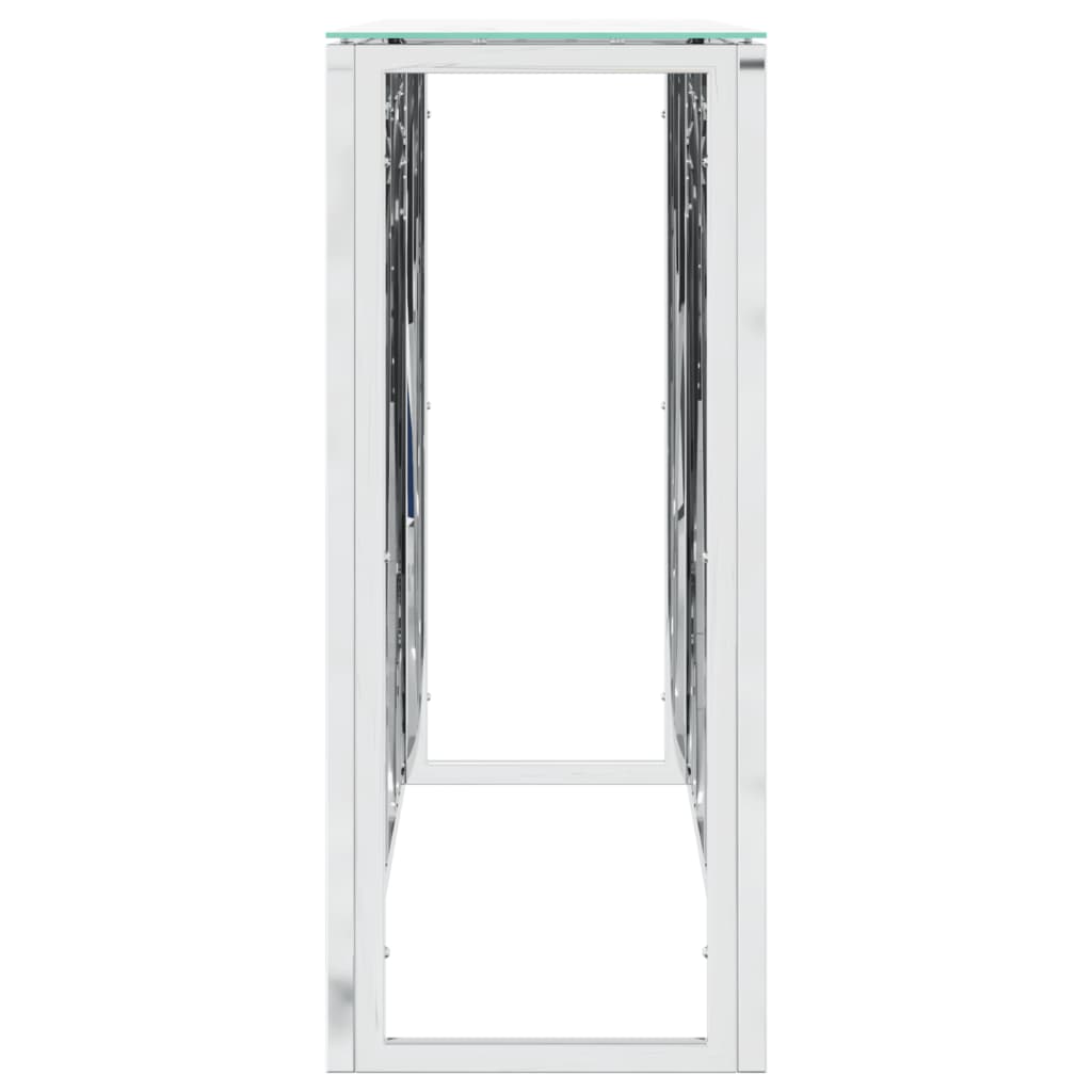 Konsolentisch Silbern 110x30x70 cm Edelstahl und Glas