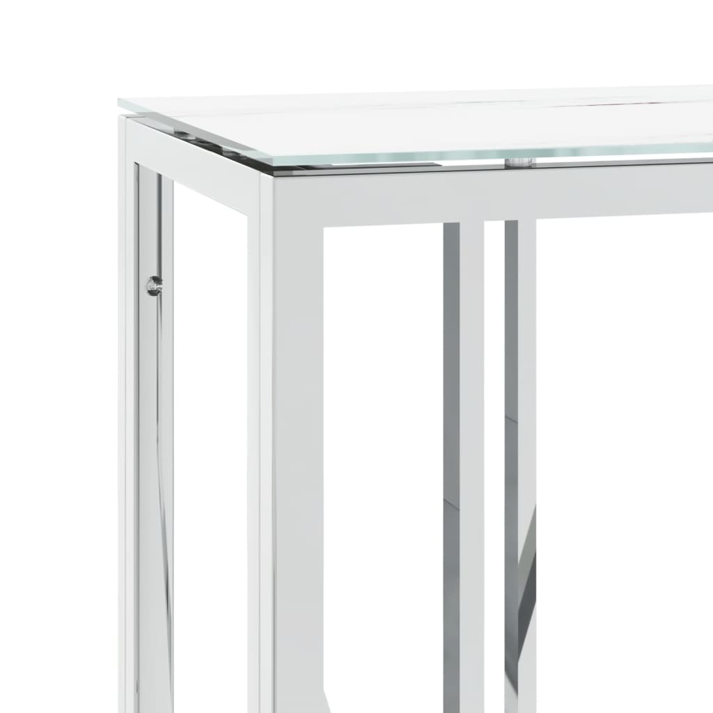 Konsolentisch Silbern 110x30x70 cm Edelstahl und Glas