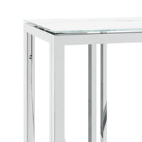 Thumbnail for Konsolentisch Silbern 110x30x70 cm Edelstahl und Glas