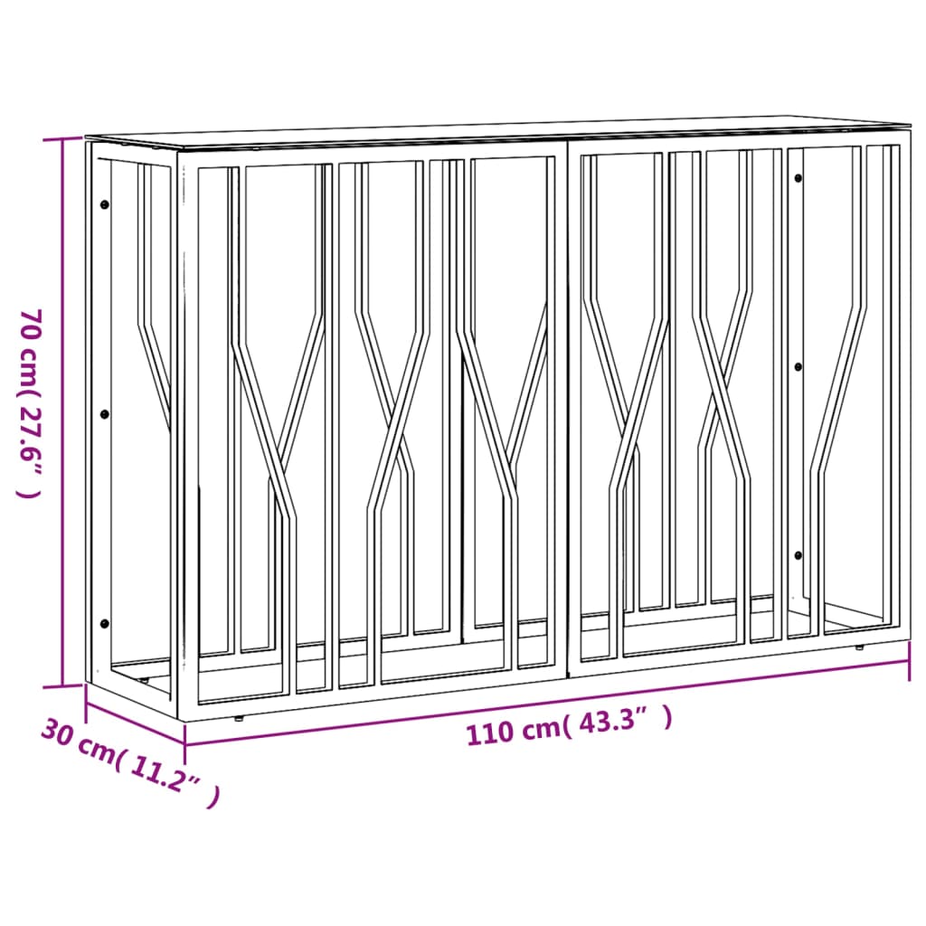 Konsolentisch Golden 110x30x70 cm Edelstahl und Glas