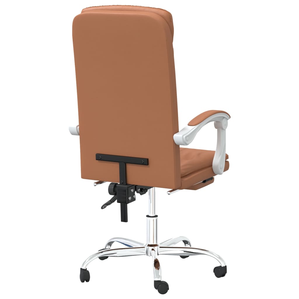 Bürostuhl mit Liegefunktion Braun Kunstleder