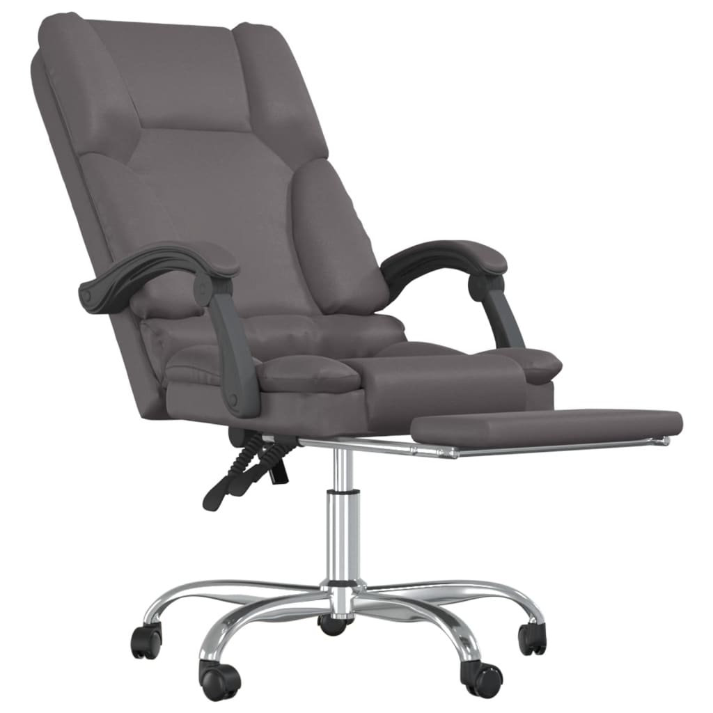 Bürostuhl mit Massagefunktion Grau Kunstleder