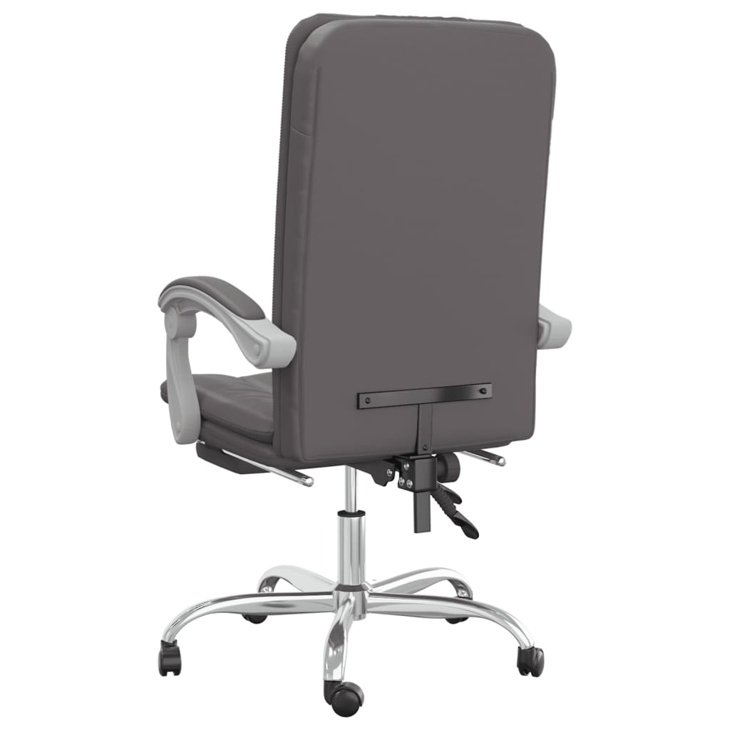 Bürostuhl mit Liegefunktion Grau Kunstleder