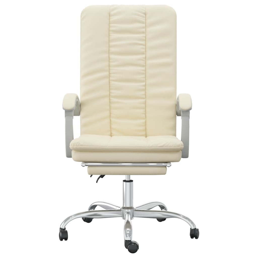 Bürostuhl mit Liegefunktion Creme Kunstleder