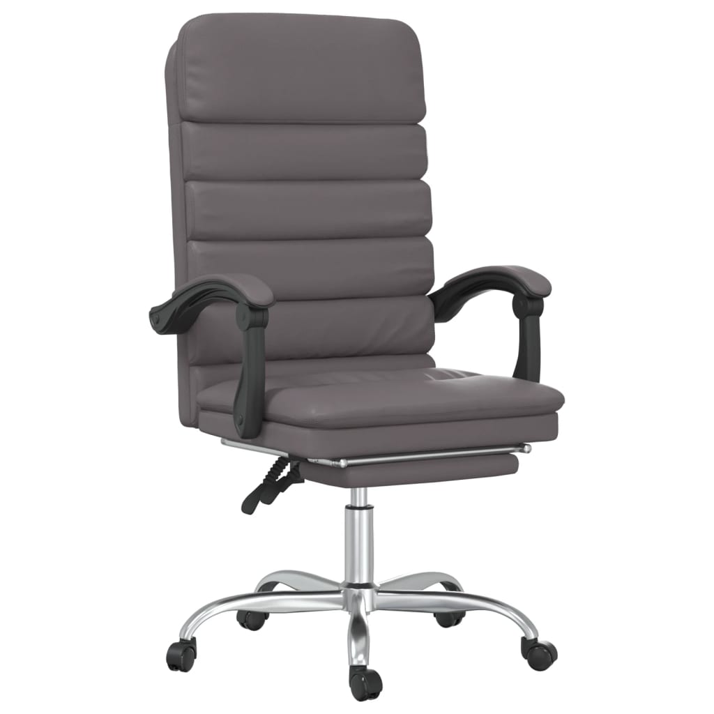 Bürostuhl mit Massagefunktion Grau Kunstleder