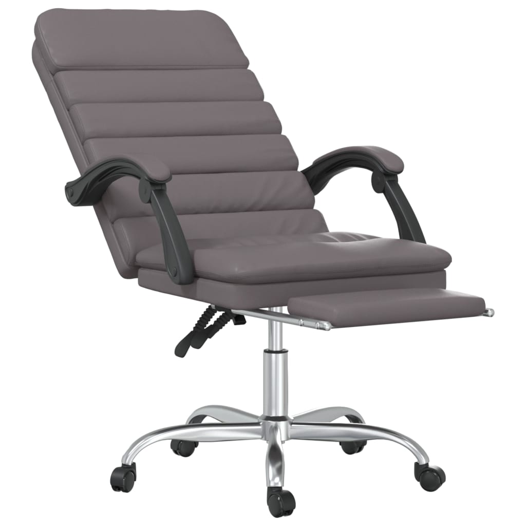 Bürostuhl mit Massagefunktion Grau Kunstleder