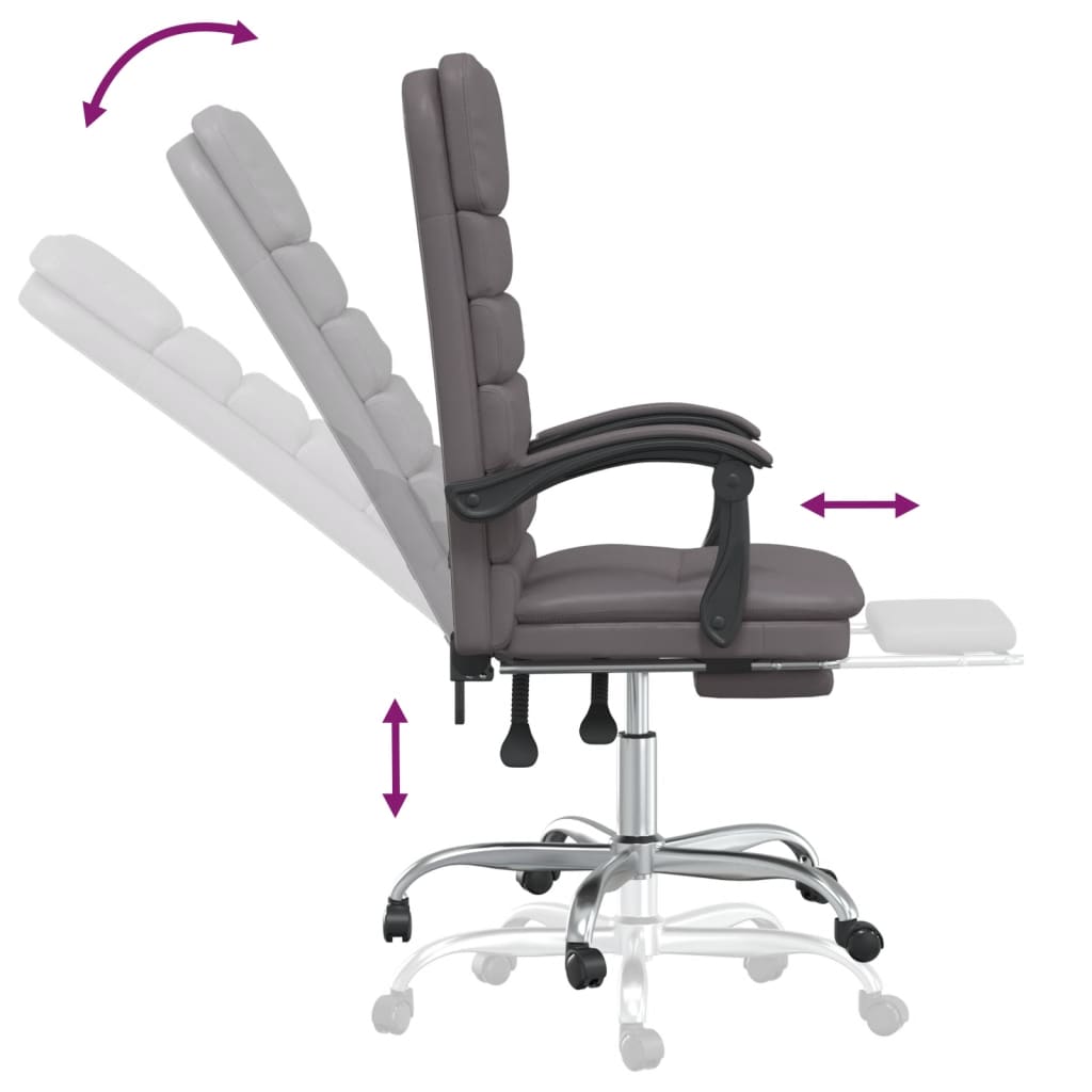 Bürostuhl mit Massagefunktion Grau Kunstleder