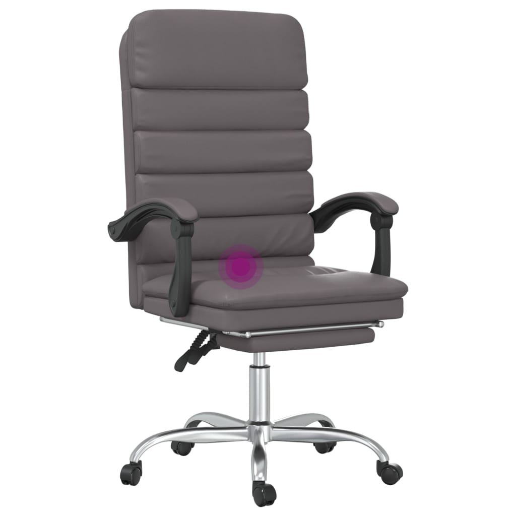 Bürostuhl mit Massagefunktion Grau Kunstleder