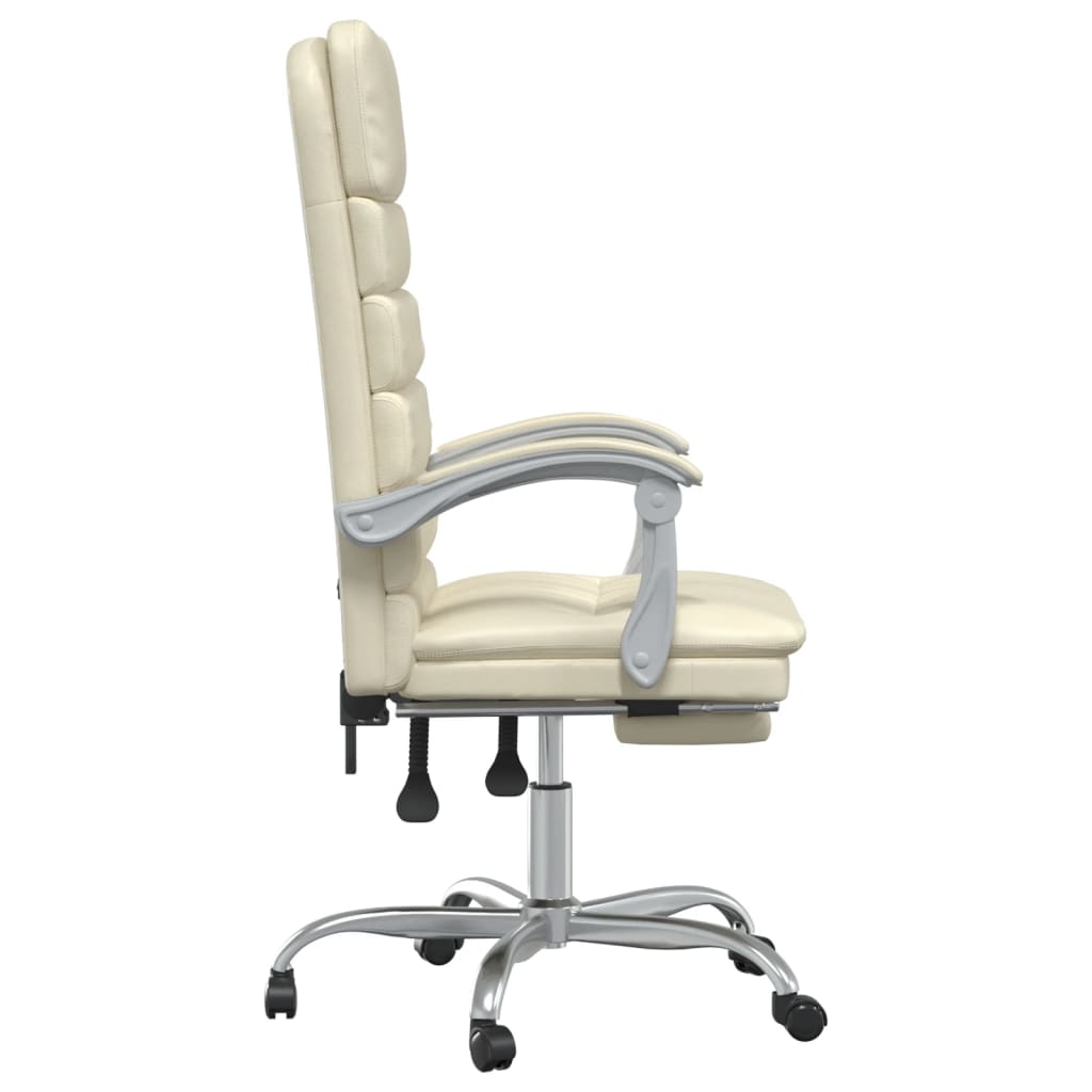 Bürostuhl mit Massagefunktion Creme Kunstleder