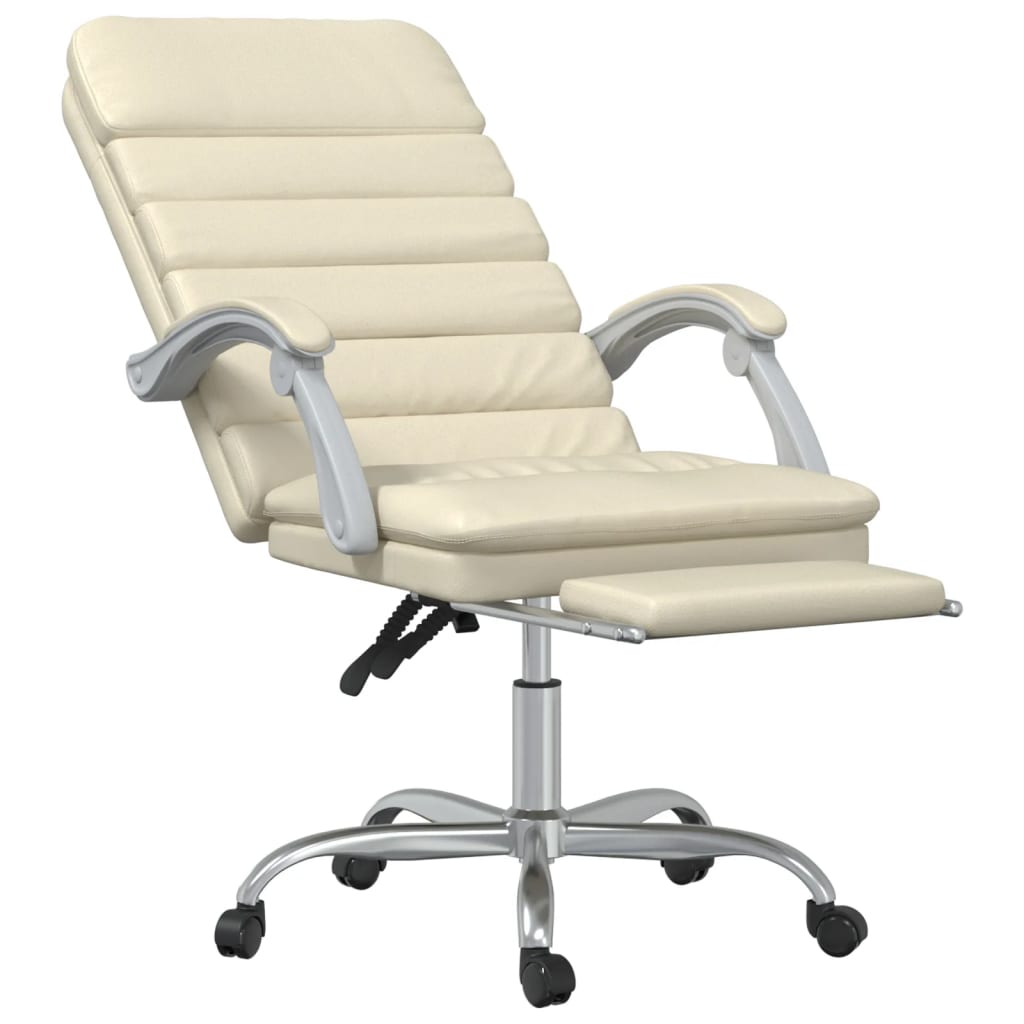 Bürostuhl mit Massagefunktion Creme Kunstleder