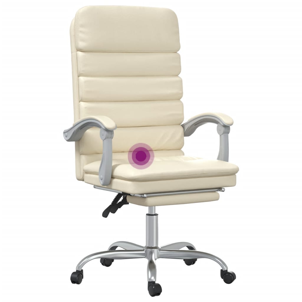 Bürostuhl mit Massagefunktion Creme Kunstleder