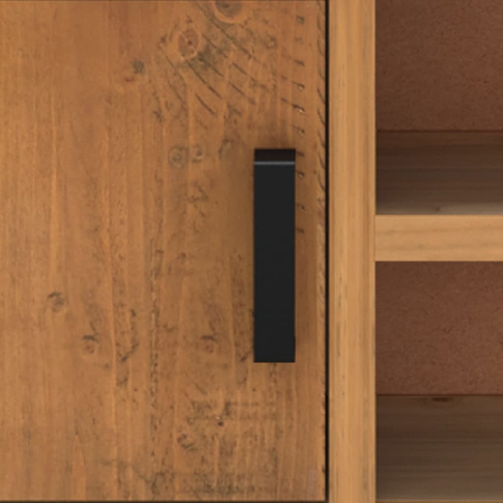 TV-Schrank Braun 90x30x40 cm Massivholz Kiefer Recycelt