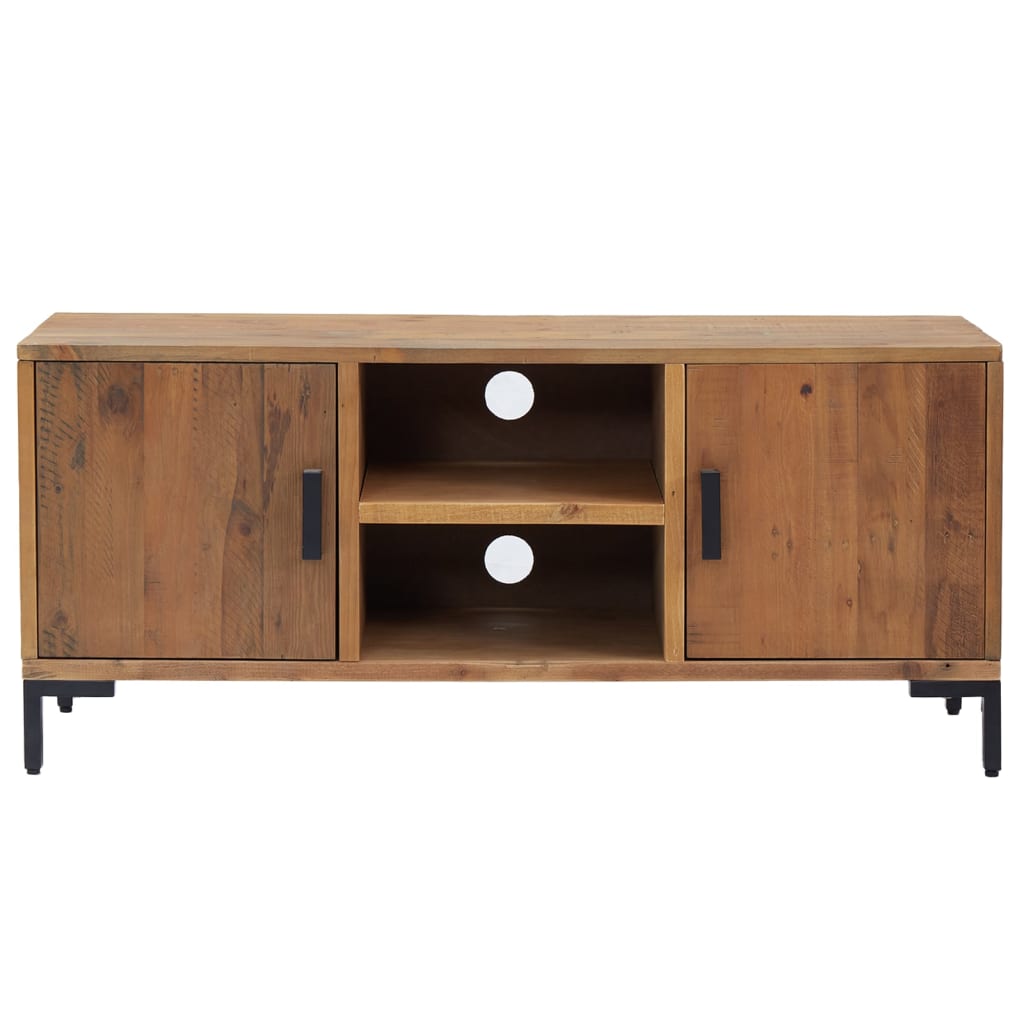 TV-Schrank Braun 110x35x48 cm Massivholz Kiefer Recycelt