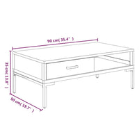 Thumbnail for Couchtisch 90x50x35 cm Massivholz Kiefer Recycelt