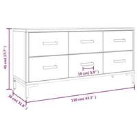 Thumbnail for Bank Stauraum Schwarz 110x30x45 cm Massivholz Kiefer Recycelt