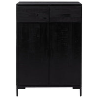 Thumbnail for Schuhschrank Schwarz 75x40x110 cm Massivholz Kiefer Recycelt