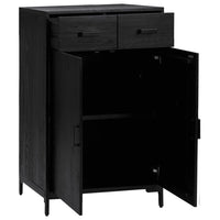 Thumbnail for Schuhschrank Schwarz 75x40x110 cm Massivholz Kiefer Recycelt