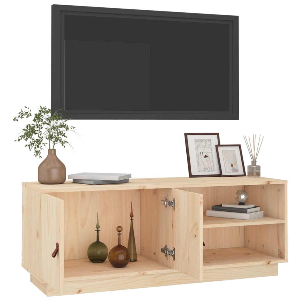 TV-Schrank 105x34x40 cm Massivholz Kiefer