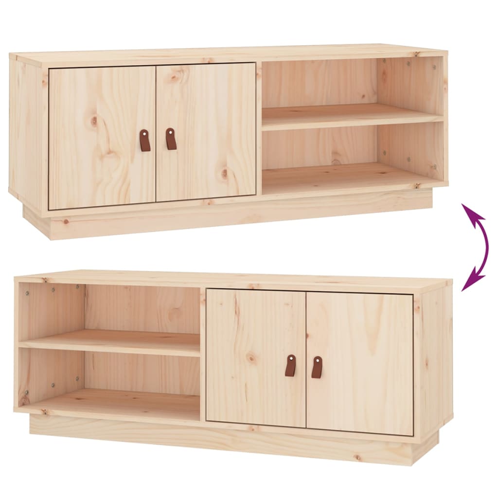 TV-Schrank 105x34x40 cm Massivholz Kiefer