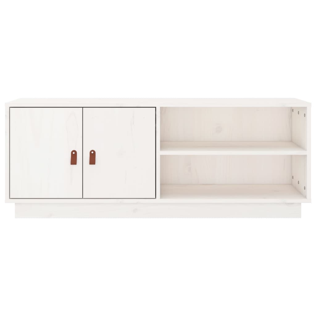 TV-Schrank Weiß 105x34x40 cm Massivholz Kiefer