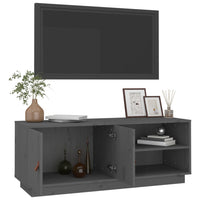 Thumbnail for TV-Schrank Grau 105x34x40 cm Massivholz Kiefer