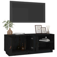 Thumbnail for TV-Schrank Schwarz 105x34x40 cm Massivholz Kiefer