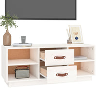 Thumbnail for TV-Schrank Weiß 100x34x40 cm Massivholz Kiefer