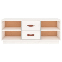 Thumbnail for TV-Schrank Weiß 100x34x40 cm Massivholz Kiefer