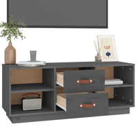 Thumbnail for TV-Schrank Grau 100x34x40 cm Massivholz Kiefer
