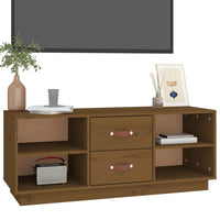 Thumbnail for TV-Schrank Honigbraun 100x34x40 cm Massivholz Kiefer