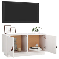Thumbnail for TV-Schrank Weiß 80x34x40 cm Massivholz Kiefer